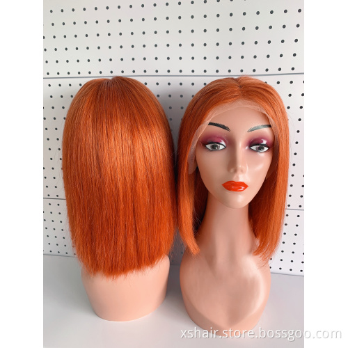 Factory direct ginger pink cheap 100% human hair vendors 360 frontal 40 inch human hair 13x6 lace front wig